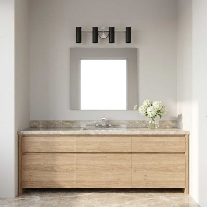 Zentro Four Light Vanity in Brushed Nickel Generation Lighting Canada