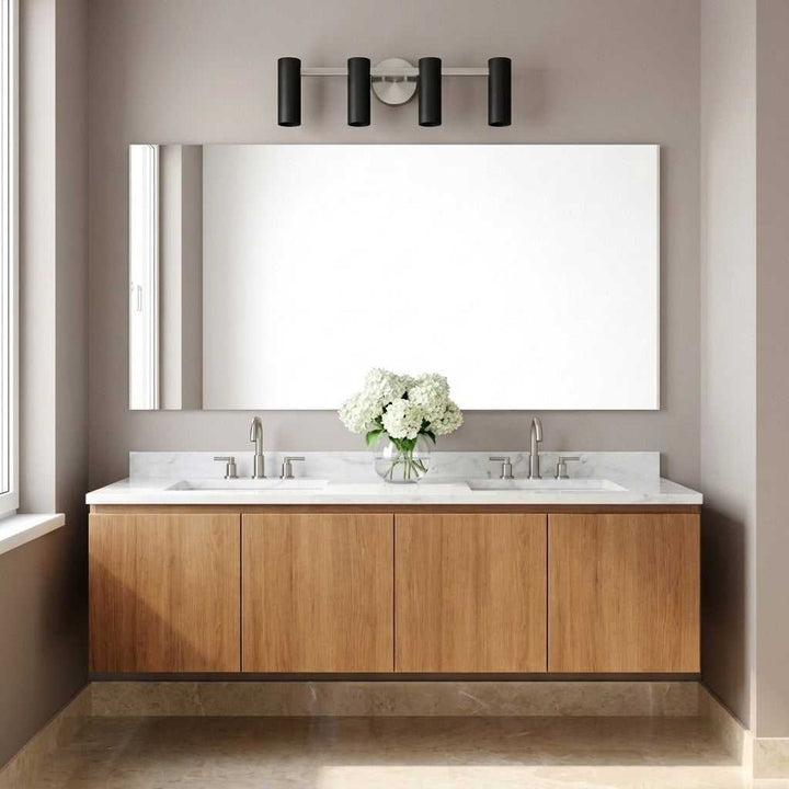 Zentro Four Light Vanity in Brushed Nickel Generation Lighting Canada