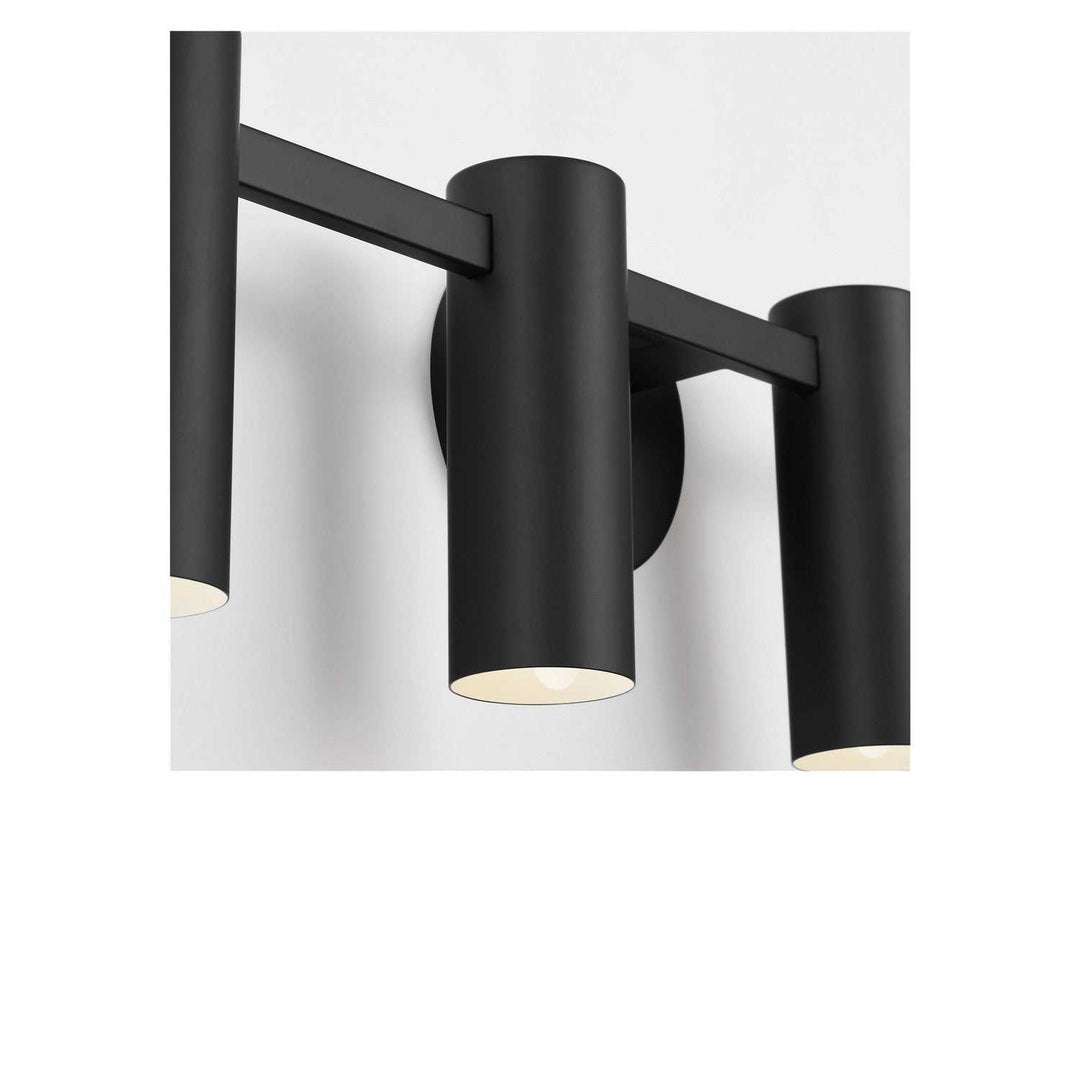 Zentro Four Light Vanity in Midnight Black Generation Lighting Canada