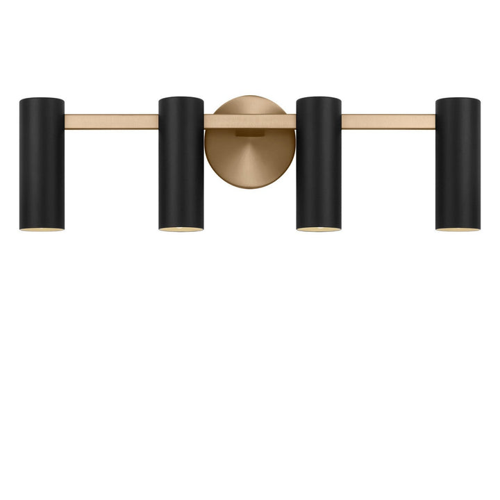 Zentro Four Light Vanity in Satin Brass Generation Lighting Canada