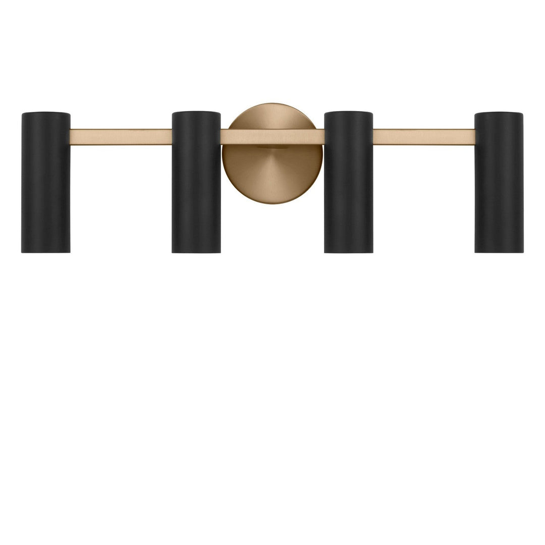 Zentro Four Light Vanity in Satin Brass Generation Lighting Canada