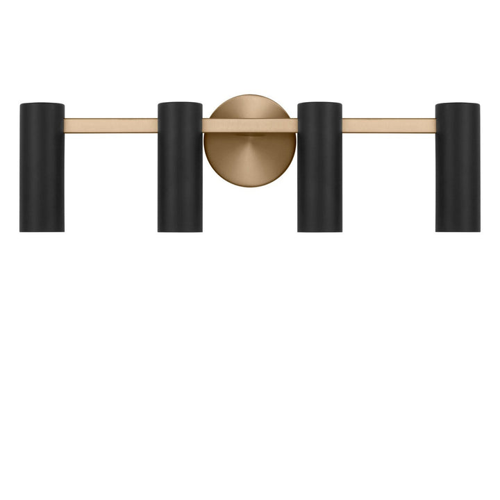 Zentro Four Light Vanity in Satin Brass Generation Lighting Canada