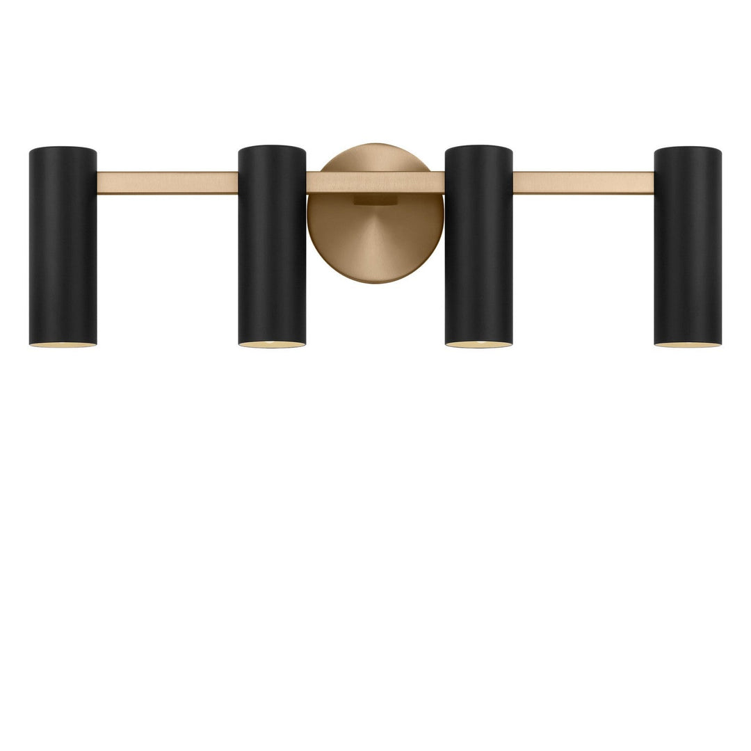 Zentro Four Light Vanity in Satin Brass Generation Lighting Canada