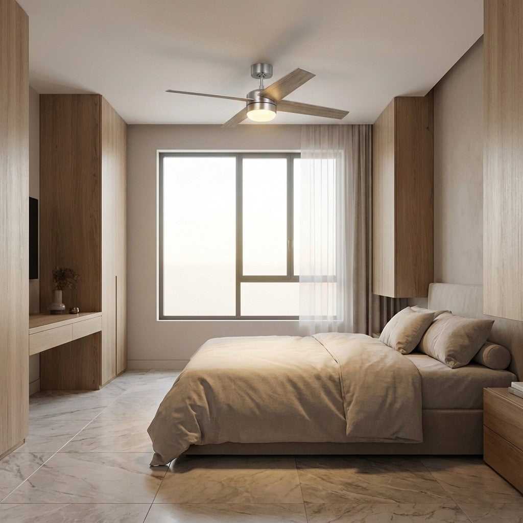 Loni 52" Ceiling Fan in Brushed Steel Generation Lighting Canada