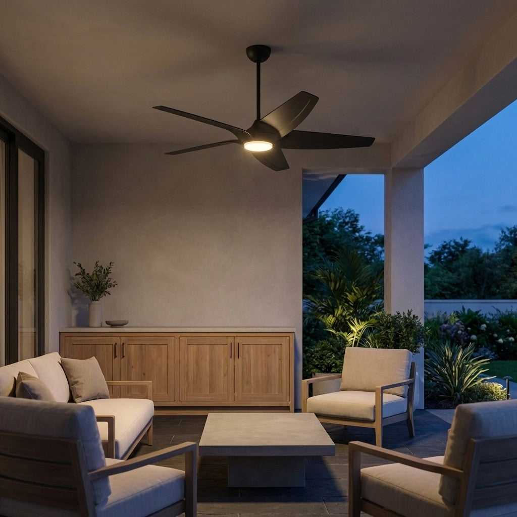 Dellwood 56" Ceiling Fan in Midnight Black Generation Lighting Canada