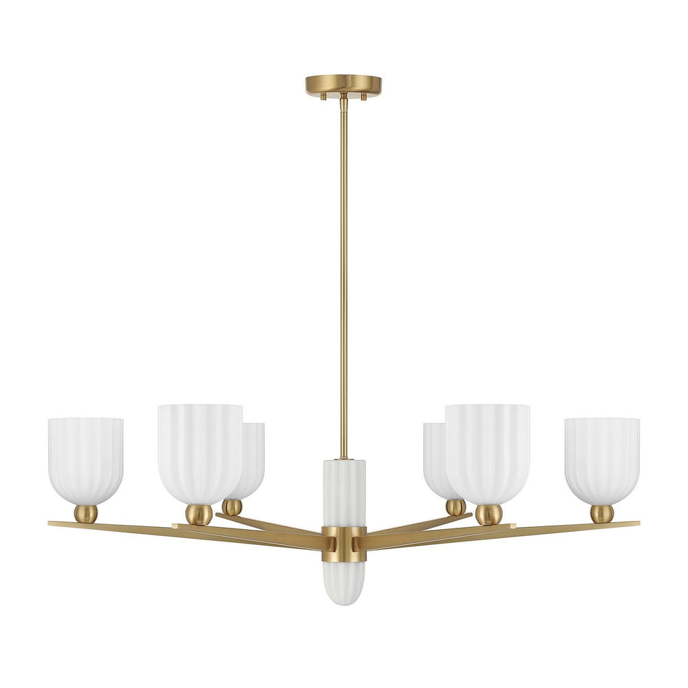 Savoy House - 1-1125-6-322 - Six Light Chandelier - Collier - Warm Brass