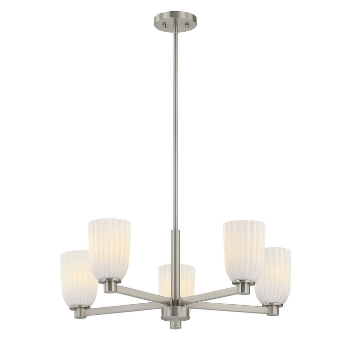 Savoy House - 1-1246-5-SN - Five Light Chandelier - Baldwin - Satin Nickel
