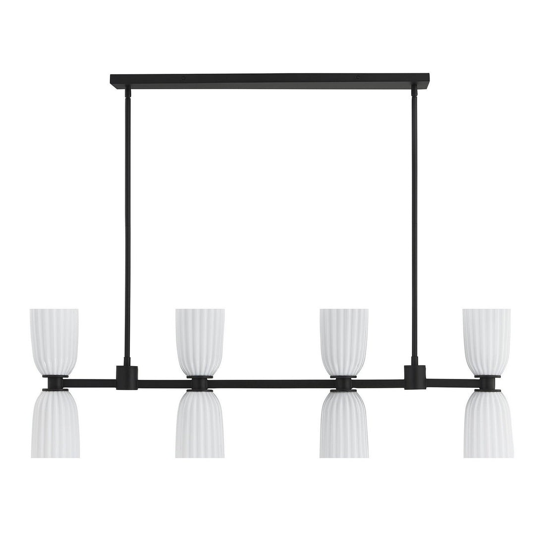 Savoy House - 1-1249-8-89 - Eight Light Linear Chandelier - Baldwin - Matte Black