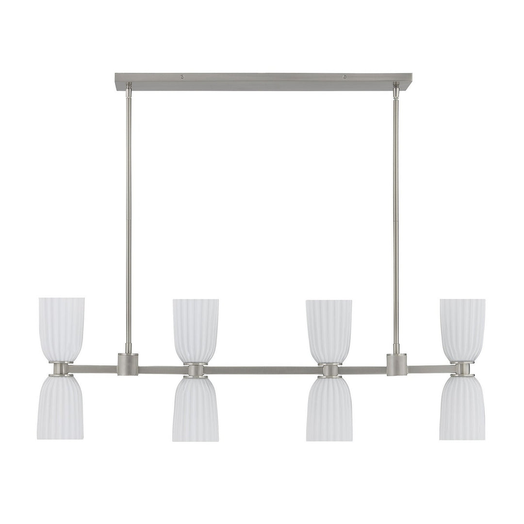 Savoy House - 1-1249-8-SN - Eight Light Linear Chandelier - Baldwin - Satin Nickel