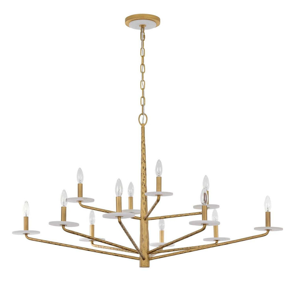 Savoy House - 1-1966-12-60 - 12 Light Chandelier - Judi - Distressed Gold