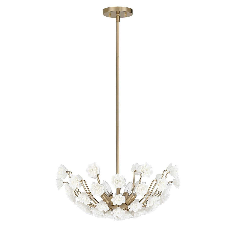 Savoy House - 1-2500-4-127 - Four Light Chandelier - Flores - Noble Brass