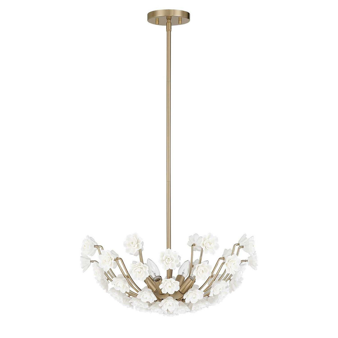 Savoy House - 1-2500-4-127 - Four Light Chandelier - Flores - Noble Brass