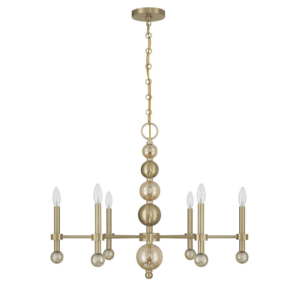 Savoy House - 1-2511-6-127 - Six Light Chandelier - Crescent - Noble Brass