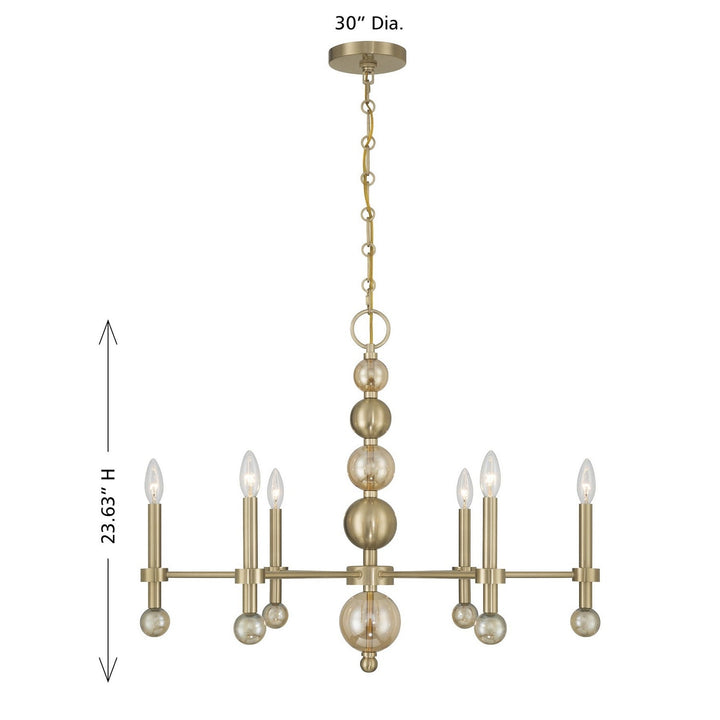 Savoy House - 1-2511-6-127 - Six Light Chandelier - Crescent - Noble Brass