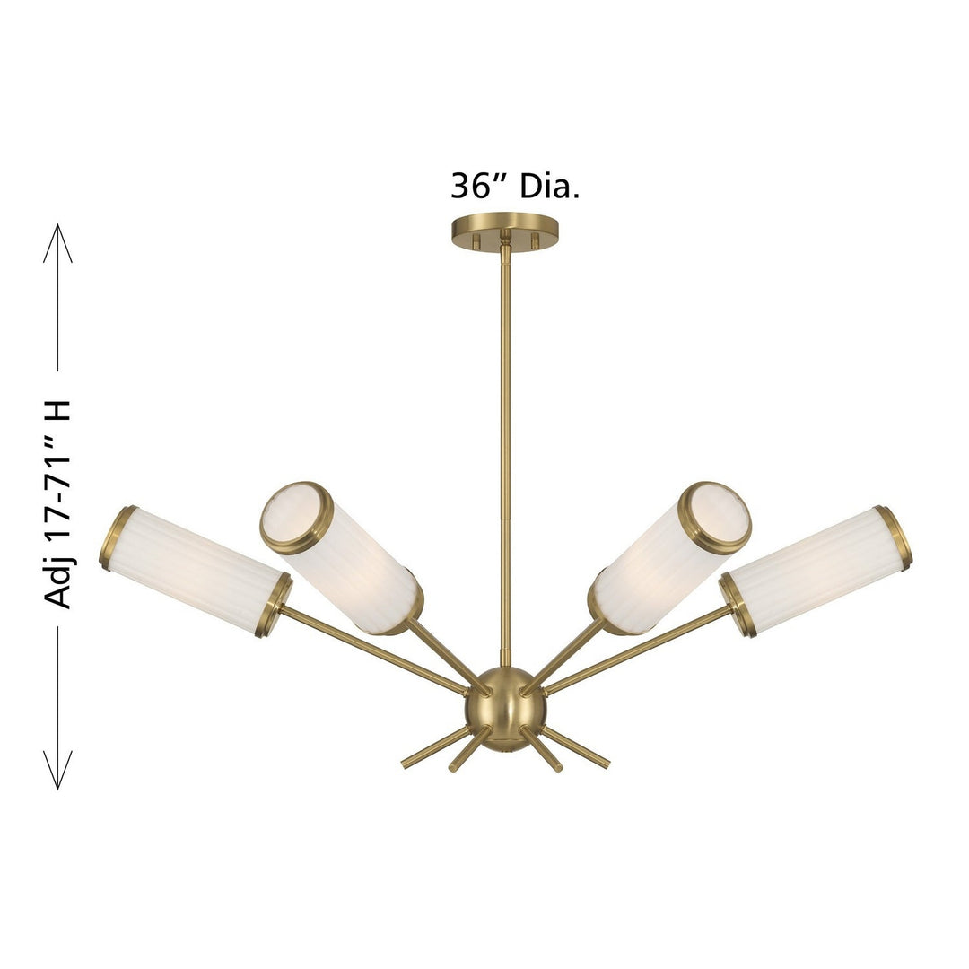 Savoy House - 1-3198-6-322 - Six Light Chandelier - Denison - Warm Brass