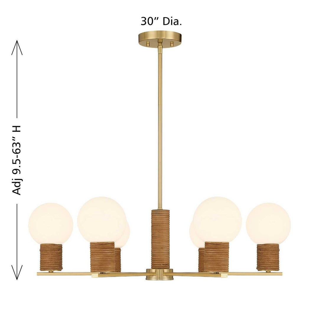 Savoy House - 1-4080-6-322 - Six Light Chandelier - Jarrell - Warm Brass