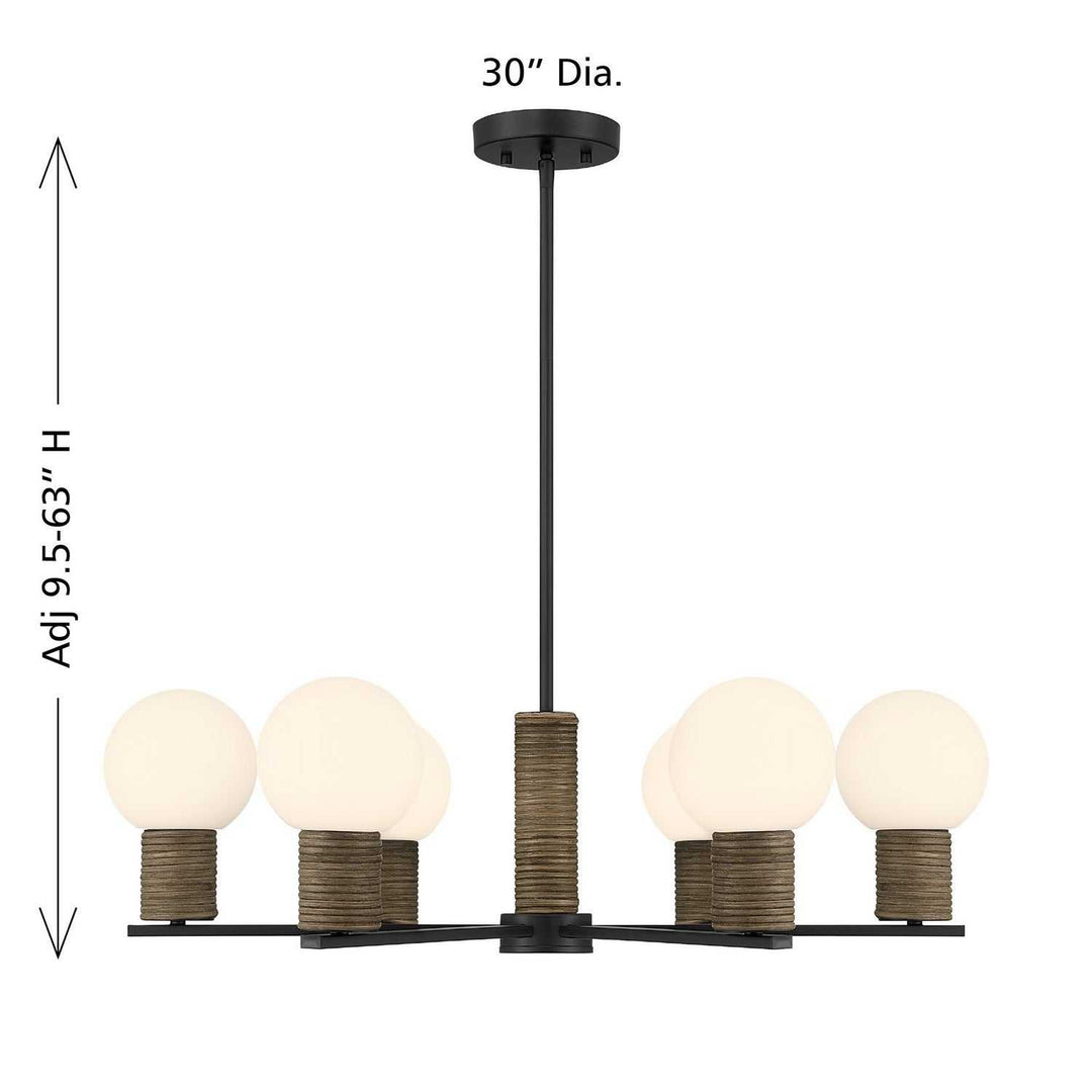 Savoy House - 1-4080-6-89 - Six Light Chandelier - Jarrell - Matte Black