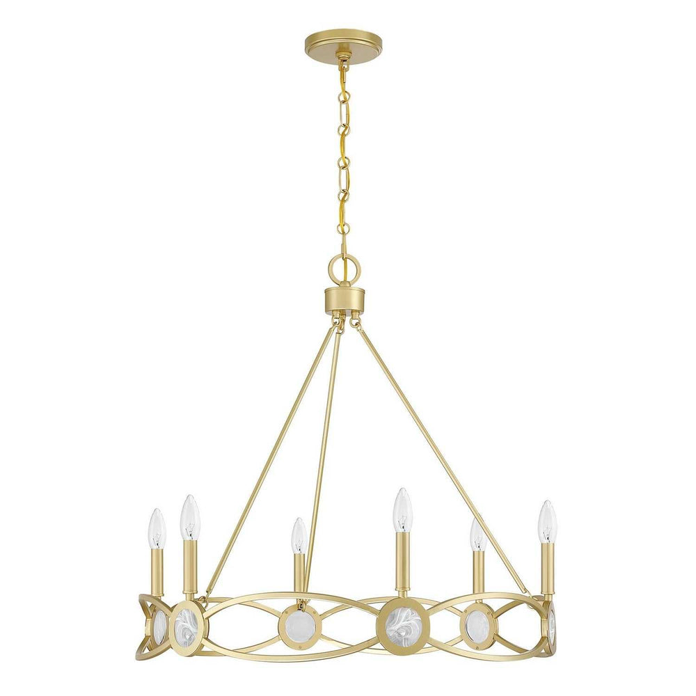 Savoy House - 1-4101-6-328 - Six Light Chandelier - Minette - Spun Gold