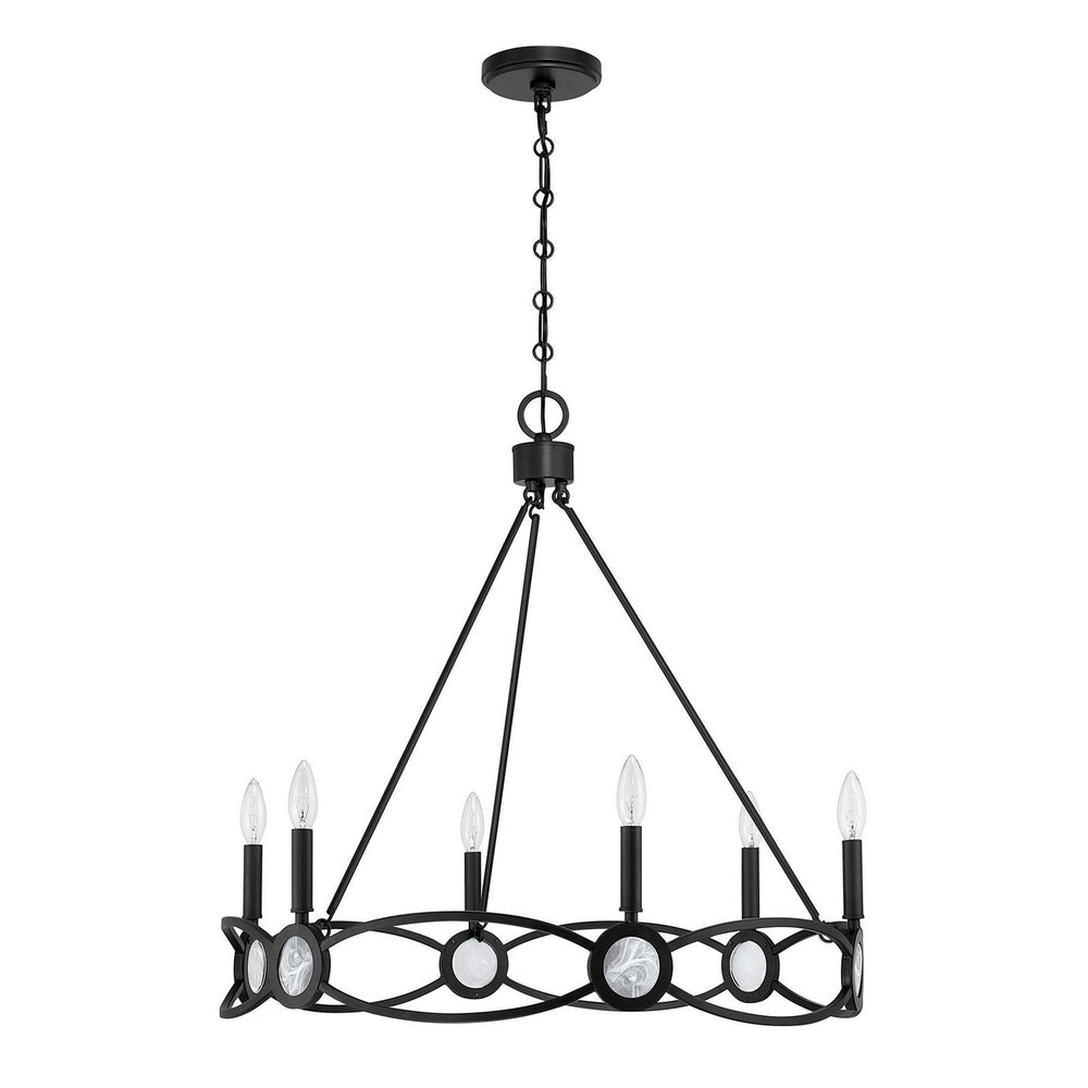 Savoy House - 1-4101-6-89 - Six Light Chandelier - Minette - Matte Black