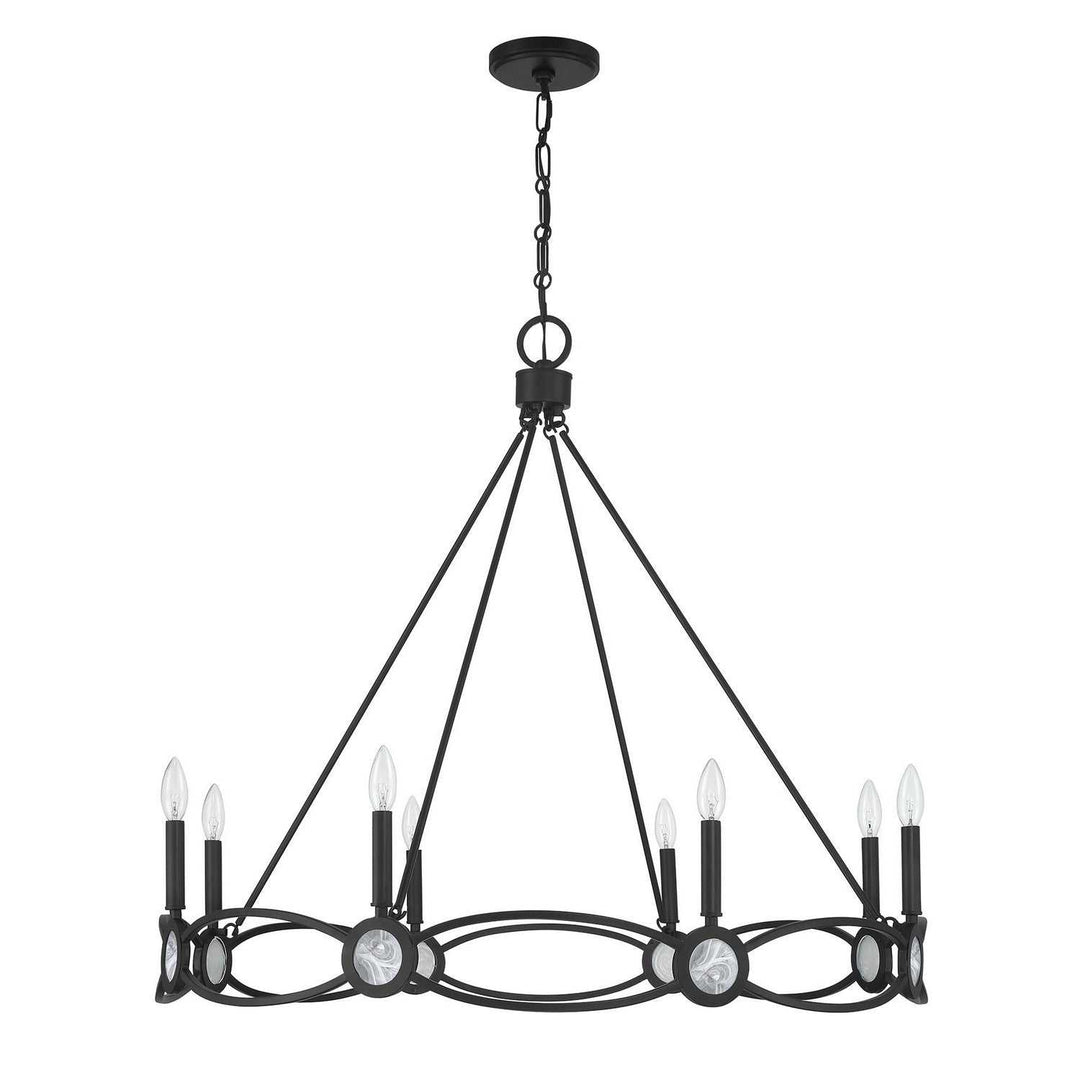 Minette Eight Light Chandelier in Matte Black Savoy House