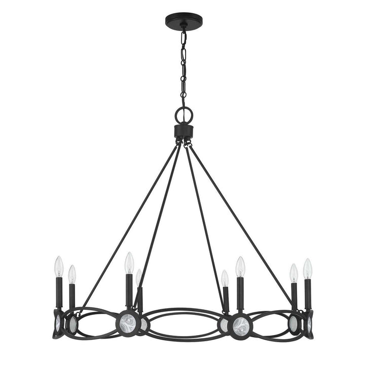 Minette Eight Light Chandelier in Matte Black Savoy House