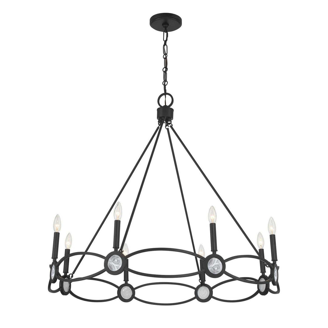 Minette Eight Light Chandelier in Matte Black Savoy House
