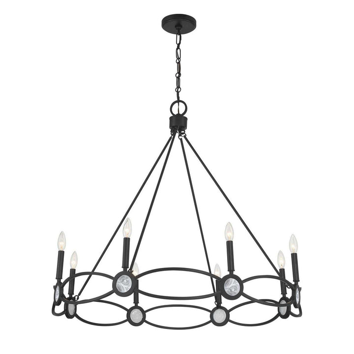 Minette Eight Light Chandelier in Matte Black Savoy House