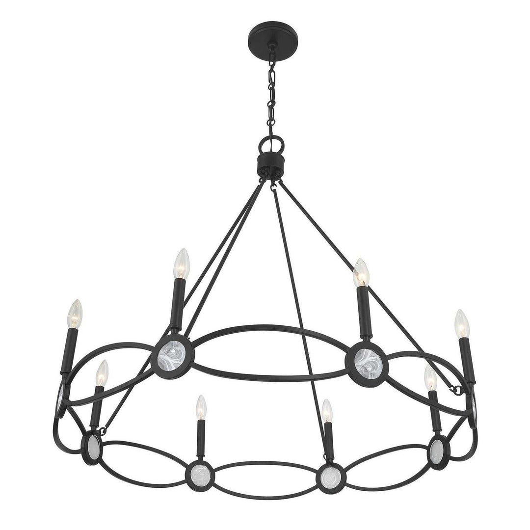 Minette Eight Light Chandelier in Matte Black Savoy House