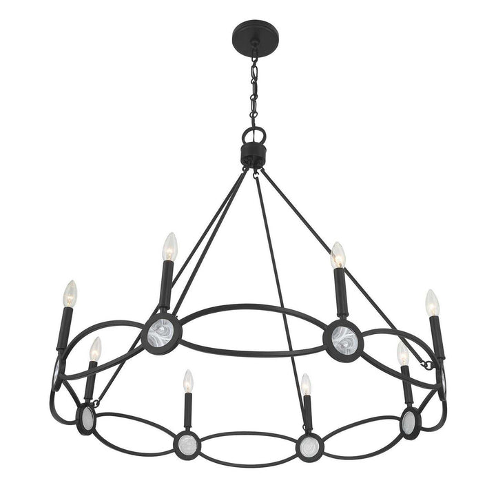 Minette Eight Light Chandelier in Matte Black Savoy House