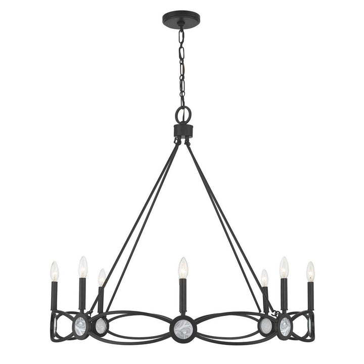 Minette Eight Light Chandelier in Matte Black Savoy House