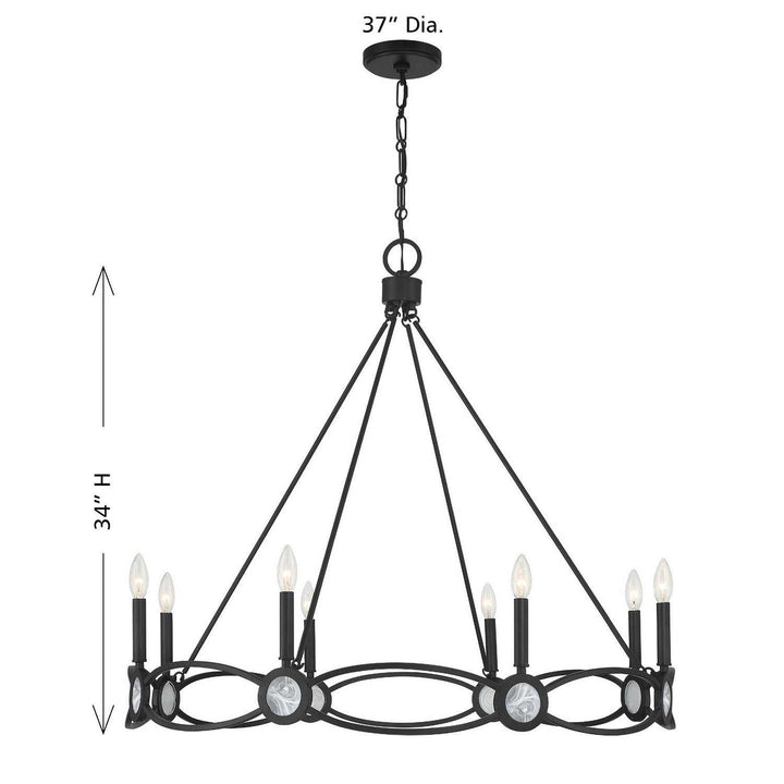 Minette Eight Light Chandelier in Matte Black Savoy House
