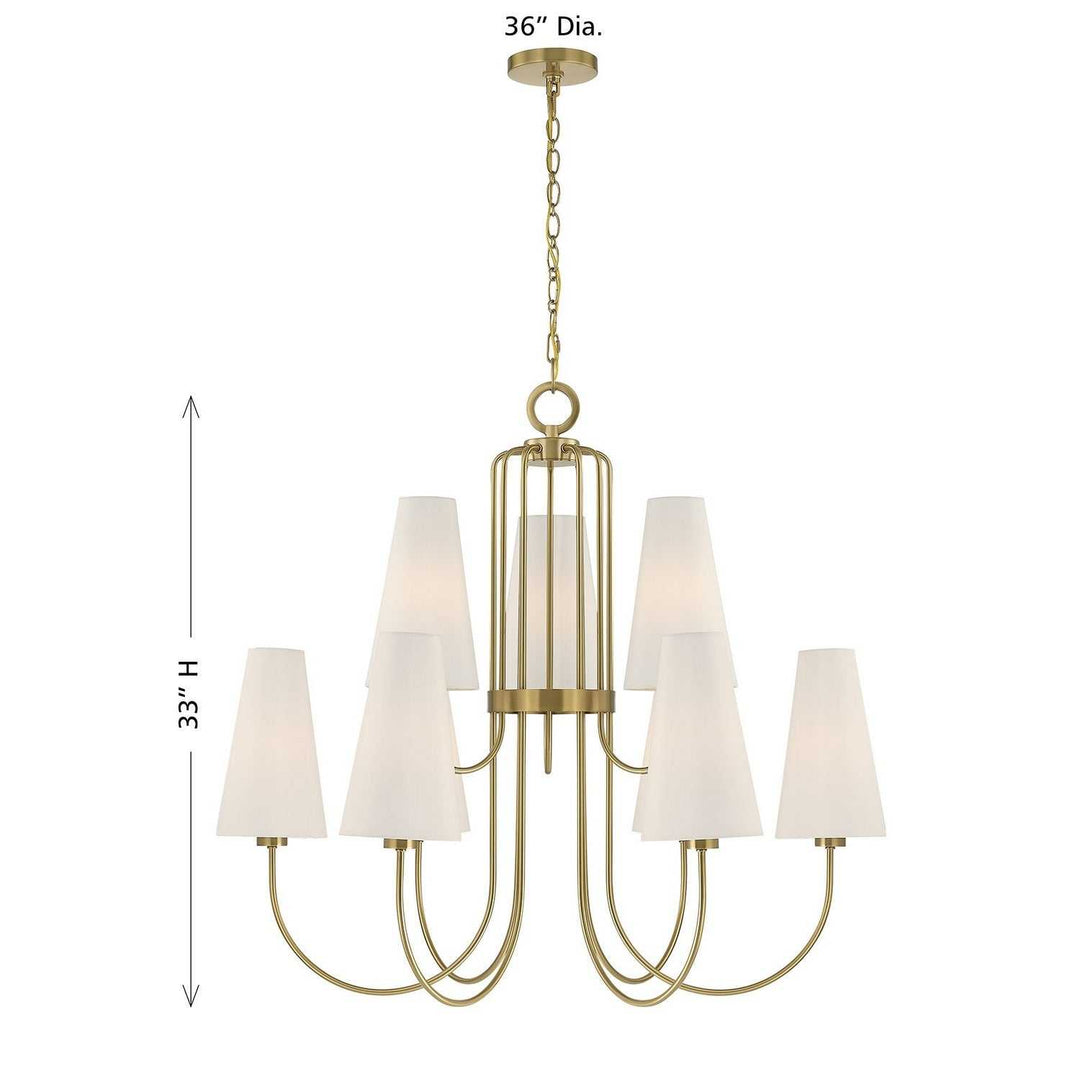 Savoy House - 1-4701-9-322 - Nine Light Chandelier - Wilkes - Warm Brass