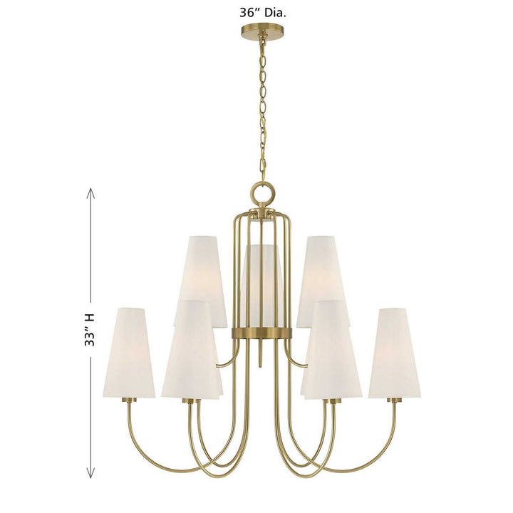Savoy House - 1-4701-9-322 - Nine Light Chandelier - Wilkes - Warm Brass