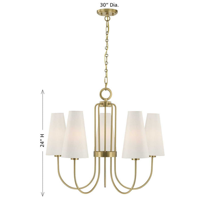 Savoy House - 1-4703-5-322 - Five Light Chandelier - Wilkes - Warm Brass