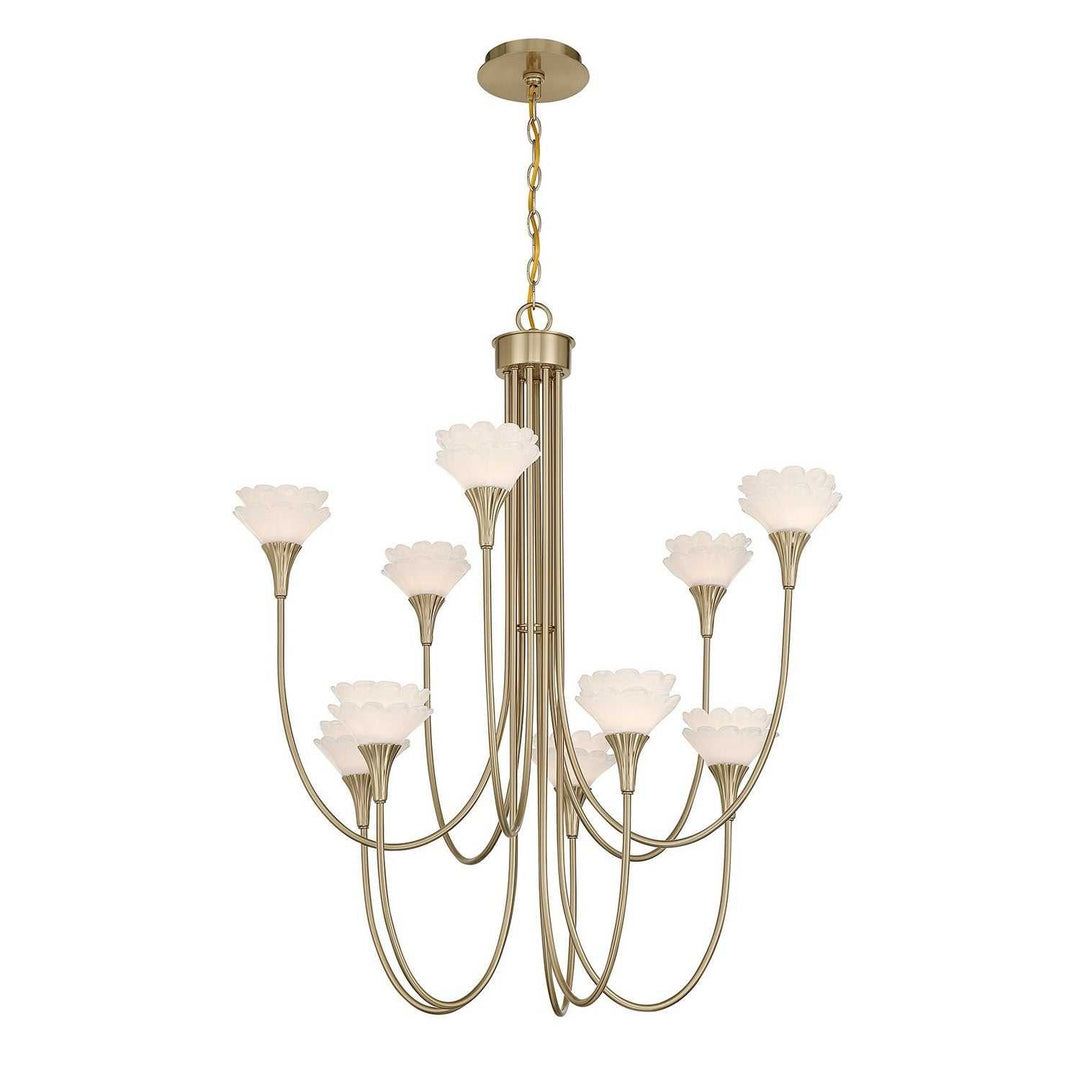 Savoy House - 1-5083-10-127 - Ten Light Chandelier - Florena - Noble Brass