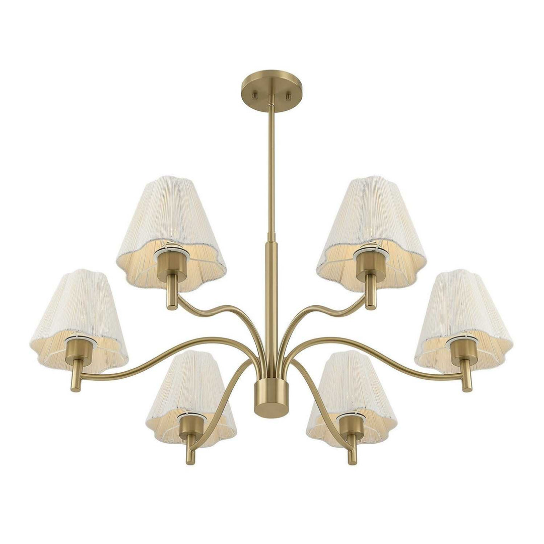 Savoy House - 1-6084-6-127 - Six Light Chandelier - Rosa - Noble Brass