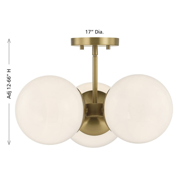 Savoy House - 1-6523-3-322 - Three Light Chandelier - Turin - Warm Brass