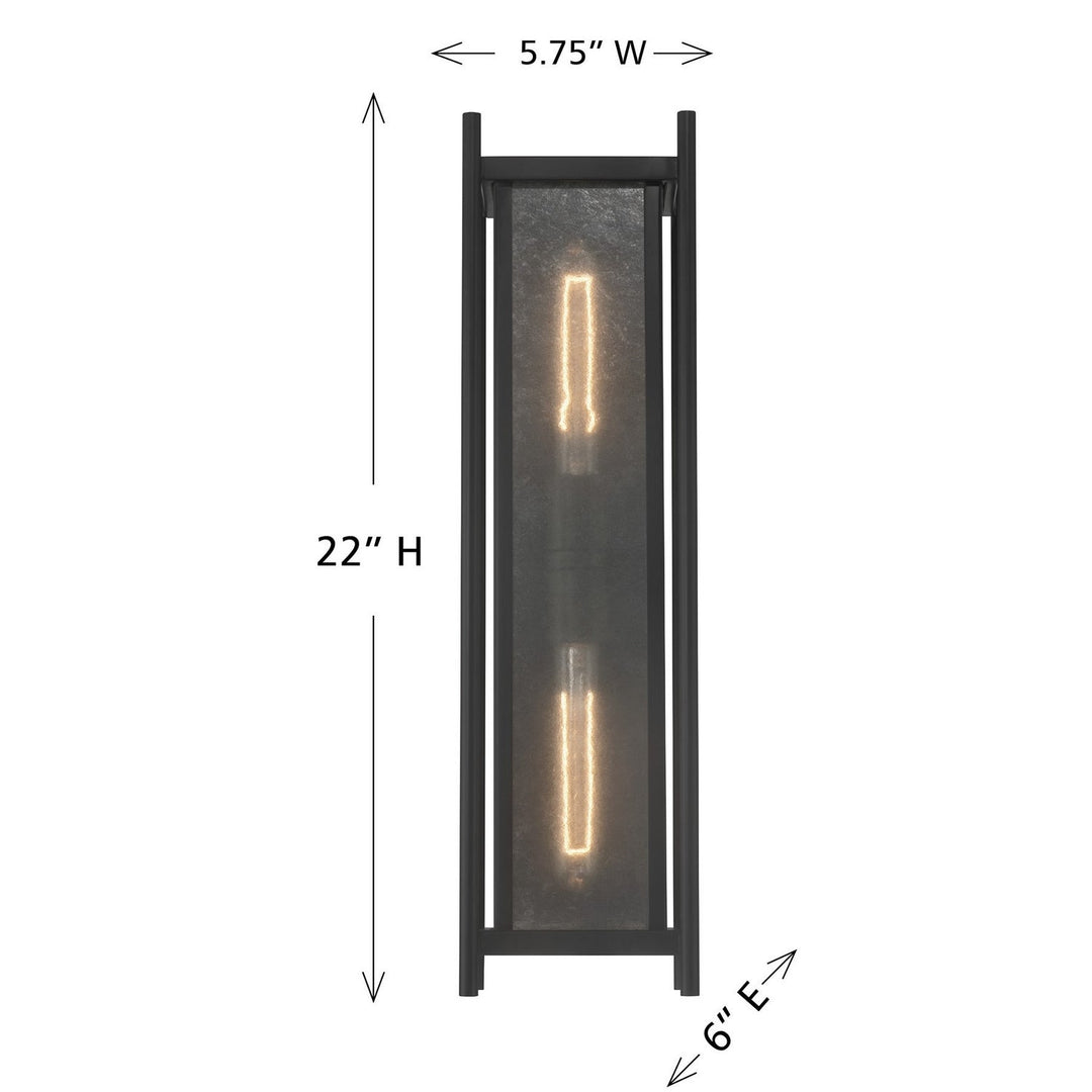 Savoy House - 5-3805-BK - Two Light Outdoor Wall Lantern - Jacobs - Matte Black