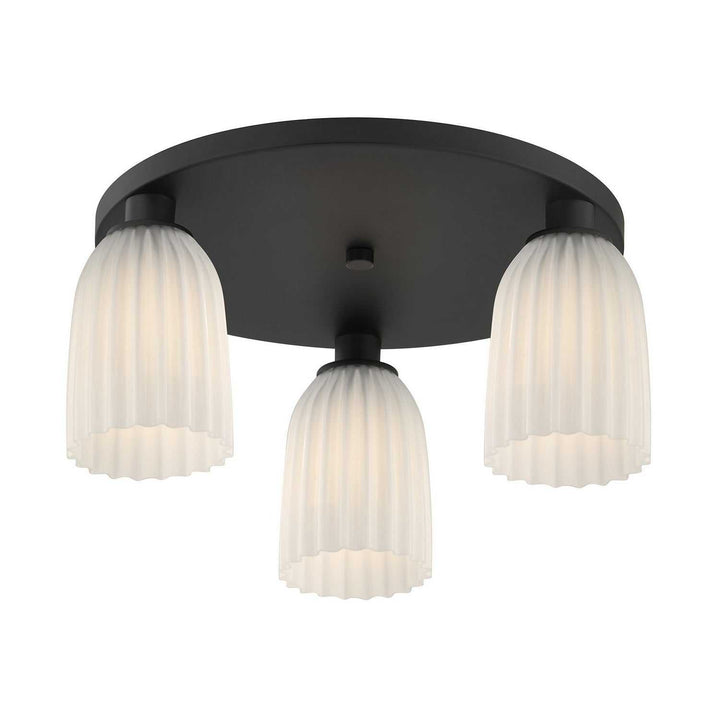 Savoy House - 6-1247-3-89 - Three Light Flush Mount - Baldwin - Matte Black
