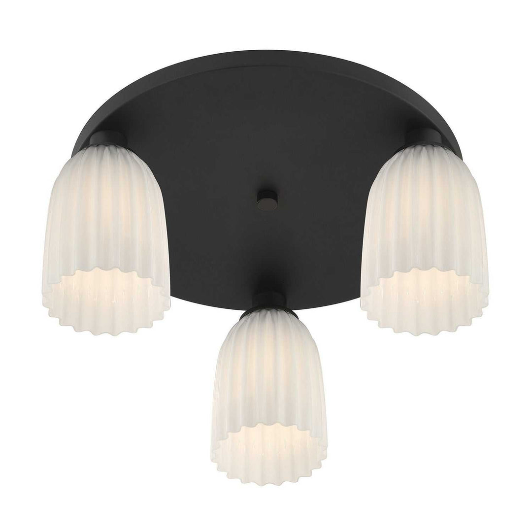 Savoy House - 6-1247-3-89 - Three Light Flush Mount - Baldwin - Matte Black