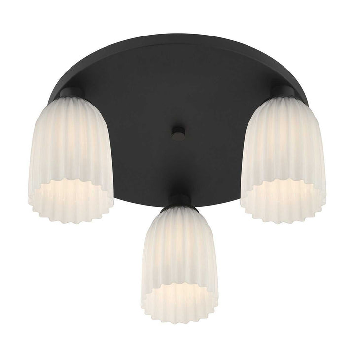 Savoy House - 6-1247-3-89 - Three Light Flush Mount - Baldwin - Matte Black