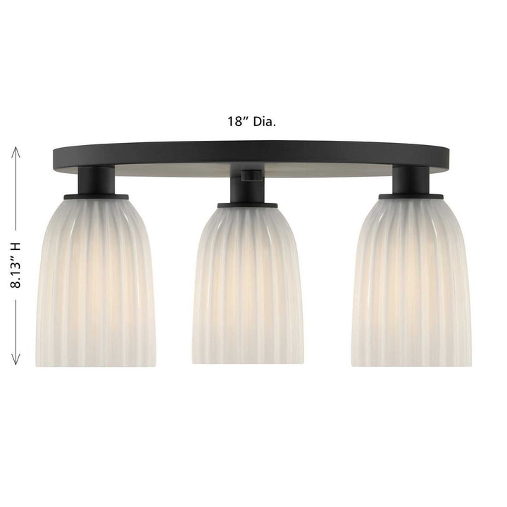 Savoy House - 6-1247-3-89 - Three Light Flush Mount - Baldwin - Matte Black