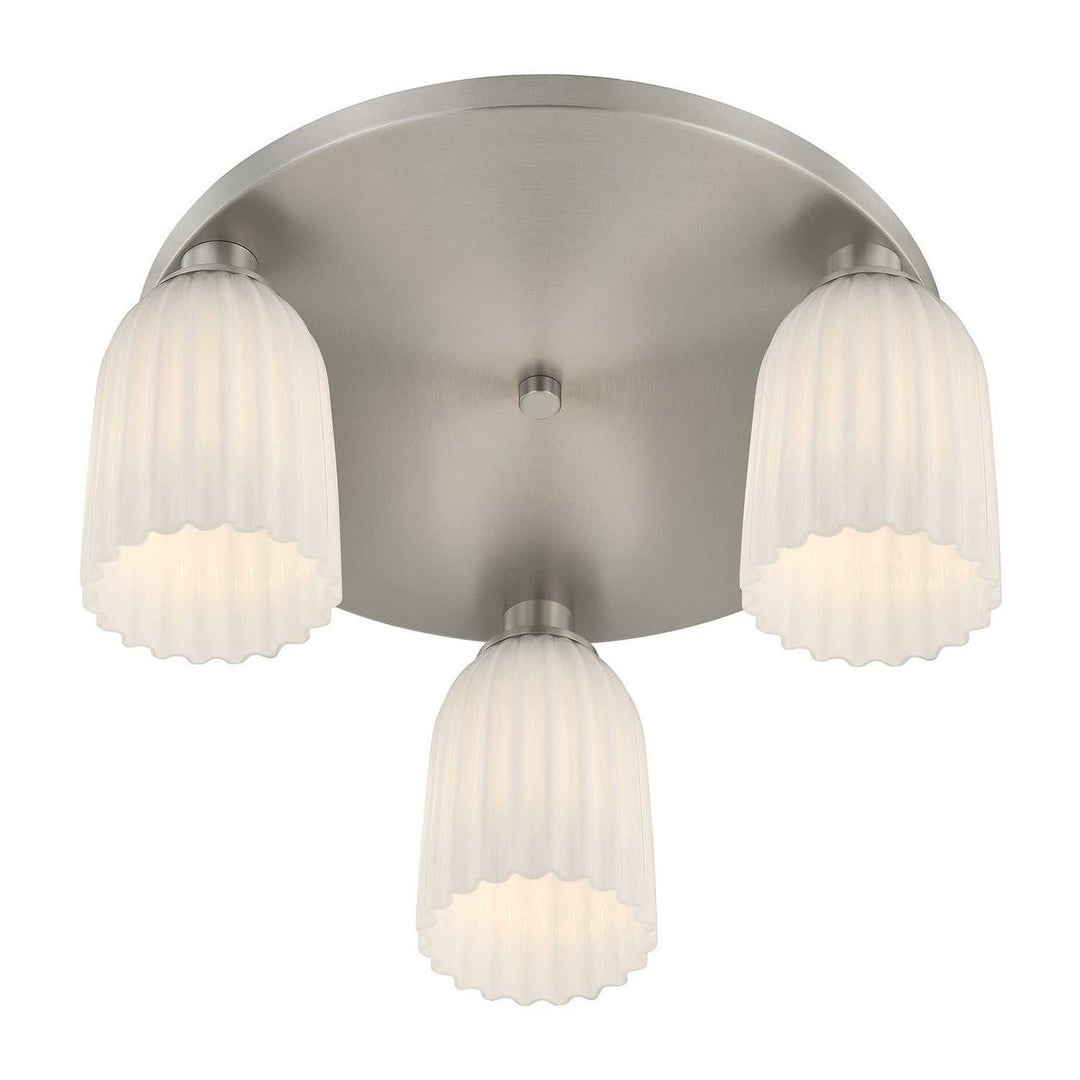 Savoy House - 6-1247-3-SN - Three Light Flush Mount - Baldwin - Satin Nickel