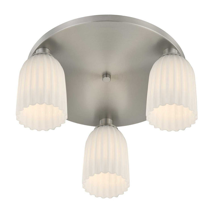 Savoy House - 6-1247-3-SN - Three Light Flush Mount - Baldwin - Satin Nickel