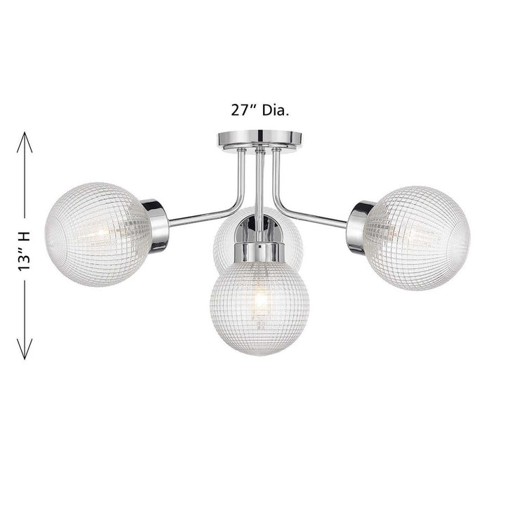 Savoy House - 6-3364-4-11 - Four Light Semi-Flush Mount - Coral - Chrome