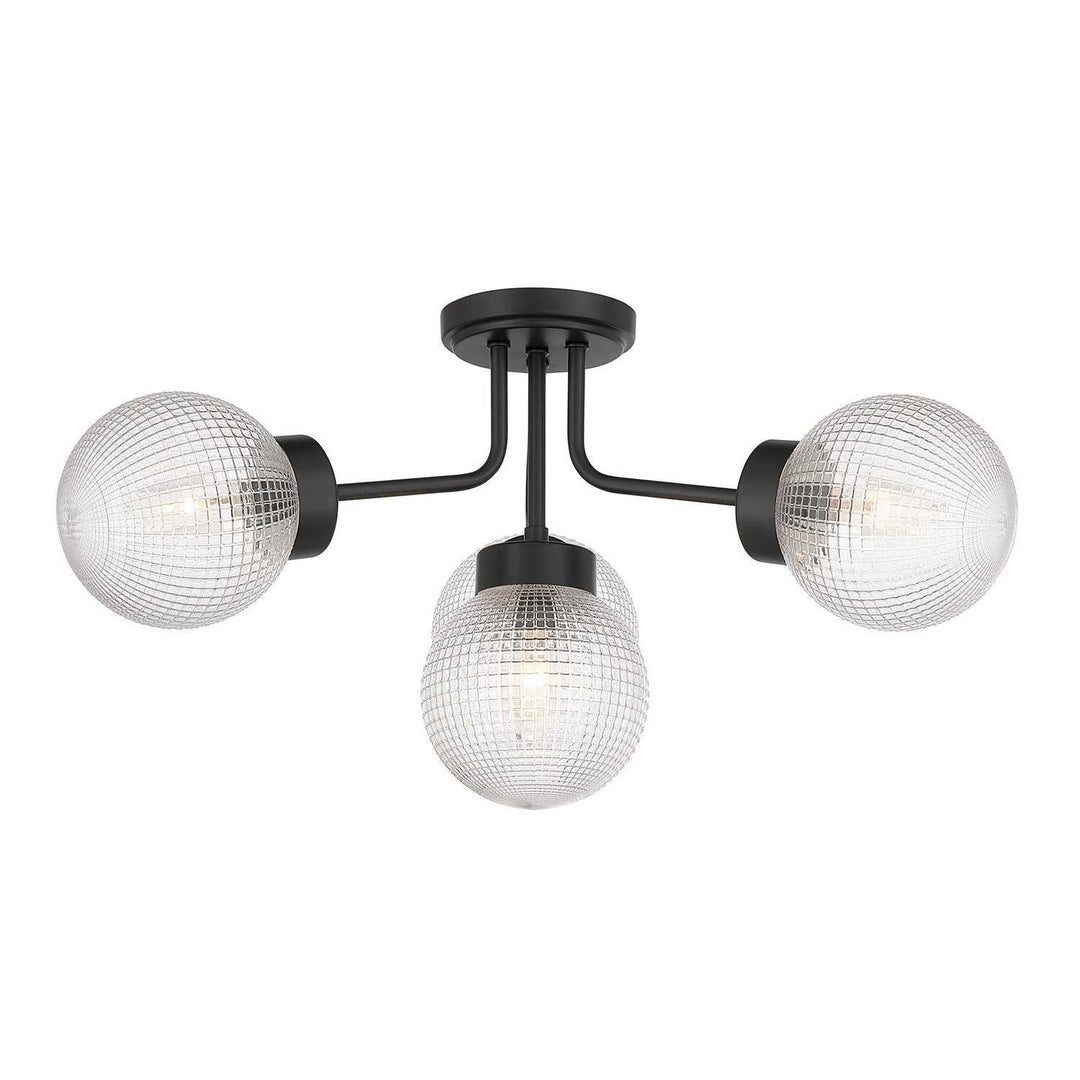 Savoy House - 6-3364-4-89 - Four Light Semi-Flush Mount - Coral - Matte Black