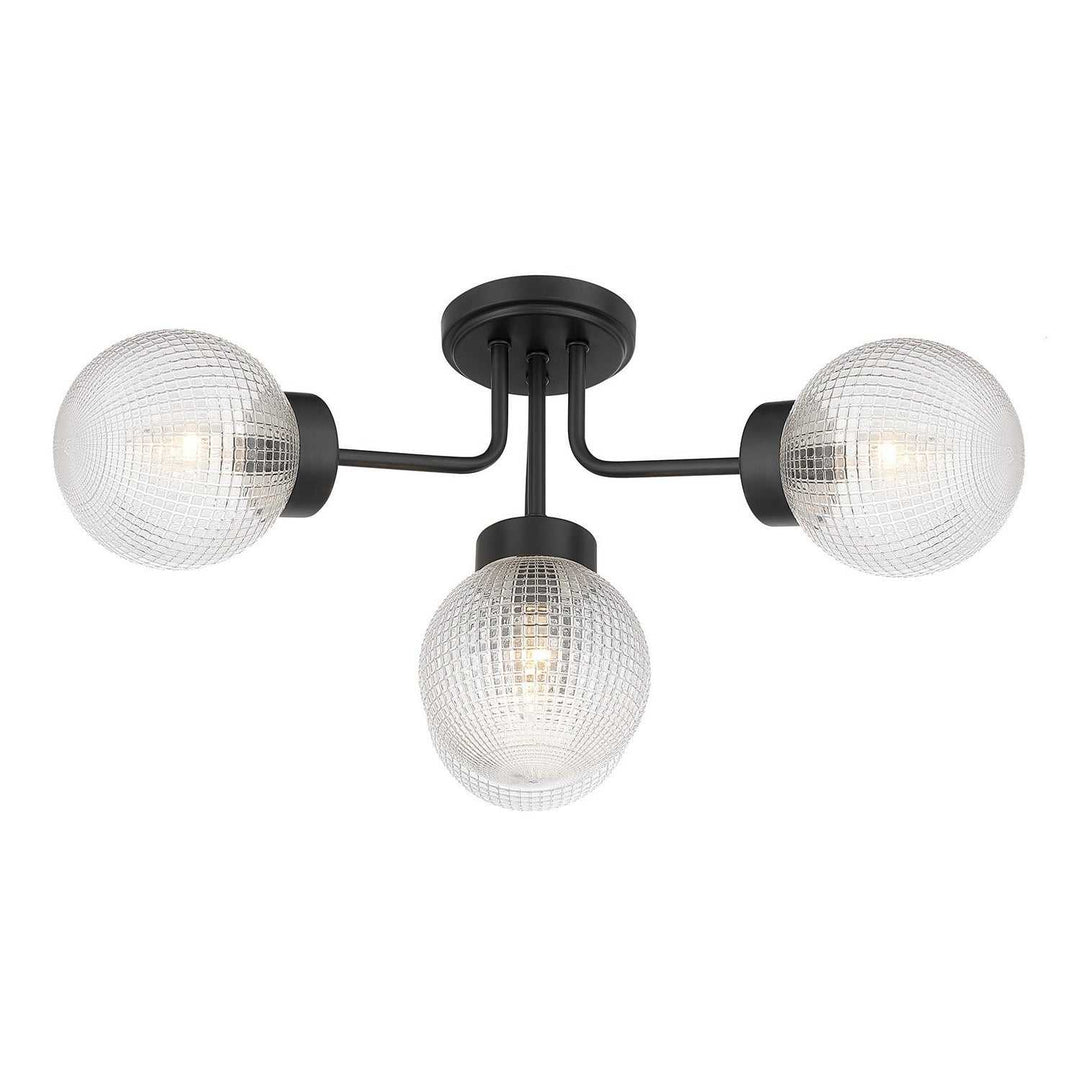 Savoy House - 6-3364-4-89 - Four Light Semi-Flush Mount - Coral - Matte Black