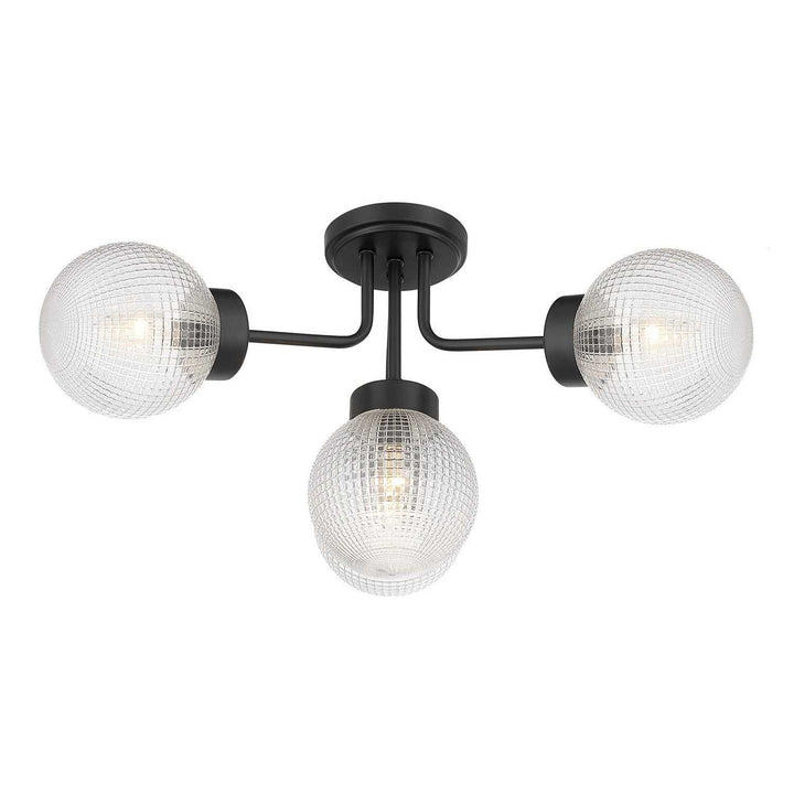 Savoy House - 6-3364-4-89 - Four Light Semi-Flush Mount - Coral - Matte Black