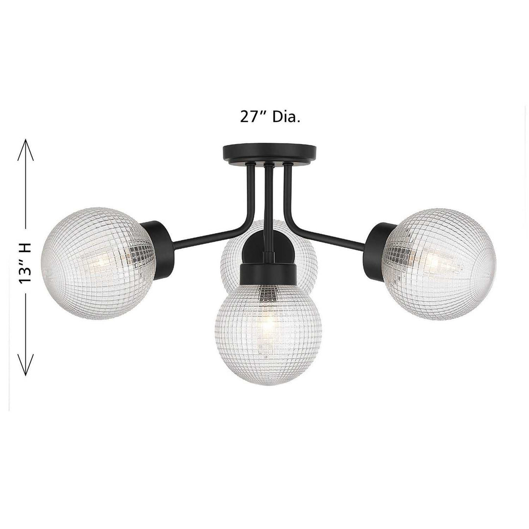 Savoy House - 6-3364-4-89 - Four Light Semi-Flush Mount - Coral - Matte Black