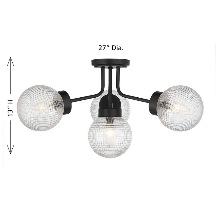 Savoy House - 6-3364-4-89 - Four Light Semi-Flush Mount - Coral - Matte Black